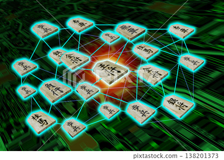 Shogi image (piece image/3DCG) black background Shogi image (piece image/3DCG) black background 138201373