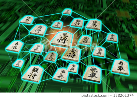 Shogi image (piece image/3DCG) black background Shogi image (piece image/3DCG) black background 138201374