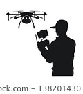 farmer navigating drone at rice field using high technology increasing productivity in agriculture 138201430