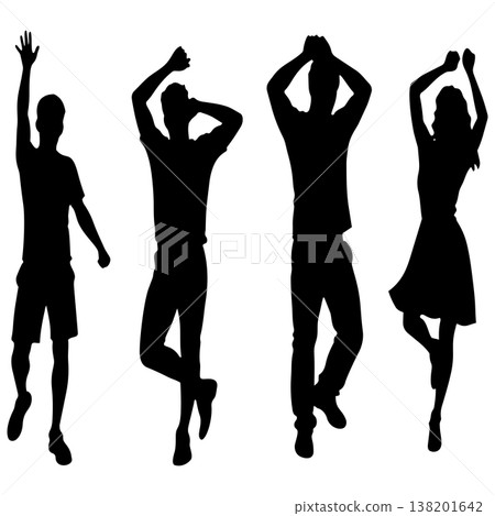 People dancing silhouette People dancing silhouette 138201642
