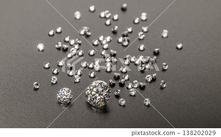 Black background with diamond fragments 138202029