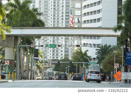 Driving cars on city street in Miami, Florida Driving cars on city street in Miami, Florida 138202222