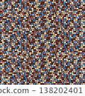 Brown Blue Mosaic Tile Seamless Pattern 138202401