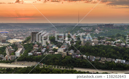 Cincinnati, Ohio Mount Adams residential neighborhood at sunset 138202643