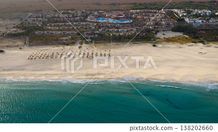 Panorama of Chaves beach parasol sandy beach and famous resort Panorama of Chaves beach parasol sandy beach and famous resort 138202660