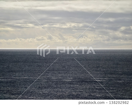 Intense ocean landscape with heavy skies and rough surface ideal for artistic and cinematic purposes Intense ocean landscape with heavy skies and rough surface ideal for artistic and cinematic purposes 138202982