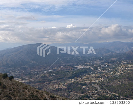 Scenic mountain village, Rustic village nestled beneath towering mountain ranges and lush greenery Scenic mountain village, Rustic village nestled beneath towering mountain ranges and lush greenery 138203200