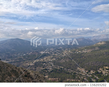 Vast landscape with clear skies, Expansive outdoor scene highlighting ridgelines and open sky Vast landscape with clear skies, Expansive outdoor scene highlighting ridgelines and open sky 138203202