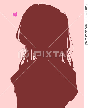 Silhouette of a cute woman in love Silhouette of a cute woman in love 138203852