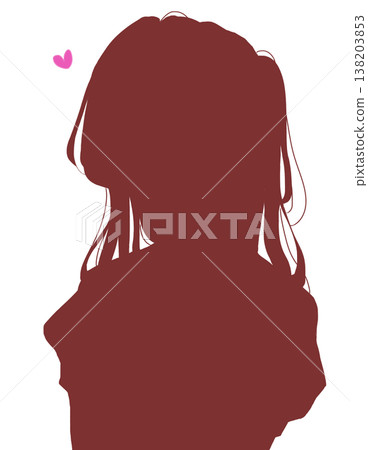 Silhouette of a cute woman in love Silhouette of a cute woman in love 138203853