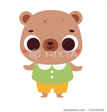 Cute bear. Cartoon kawaii animal character for kids and children Cute bear. Cartoon kawaii animal character for kids and children 138204435