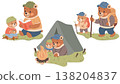 Cute illustrations set for Fathers Day Holiday. Father and son spending time together. 138204837