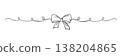 Chalk coquette bow on ribbon. Hand drawn vector illustration isolated on white background for design template wedding, Birthday, Christmas decoration or discount, sale. EPS10 138204865