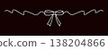 Hand drawn girly coquette bow ribbon banner. Editable stroke line. Vector stock illustration isolated on black background for design template birthday, wedding, Christmas card, invitation, sale. 138204866