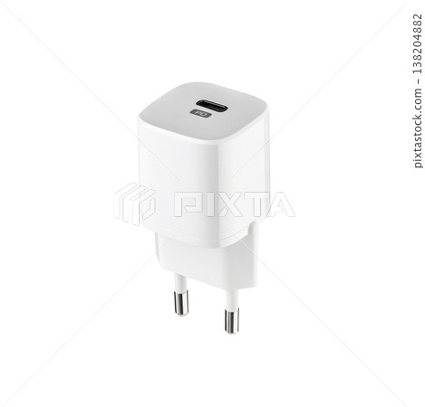 Network adapter 220V Type-C charging on a white background 138204882