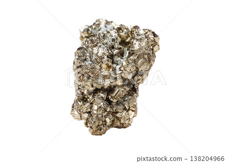 Pyrite mineral stone on white background Pyrite mineral stone on white background 138204966