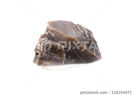 Flint mineral stone in the rock on a white background 138204971