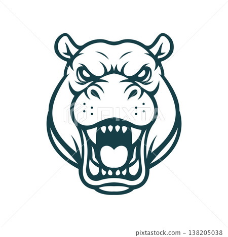 hippo mascot logo illustration vector design template modern style hippo mascot logo illustration vector design template modern style 138205038