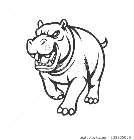 hippo mascot logo illustration vector design template modern style hippo mascot logo illustration vector design template modern style 138205039