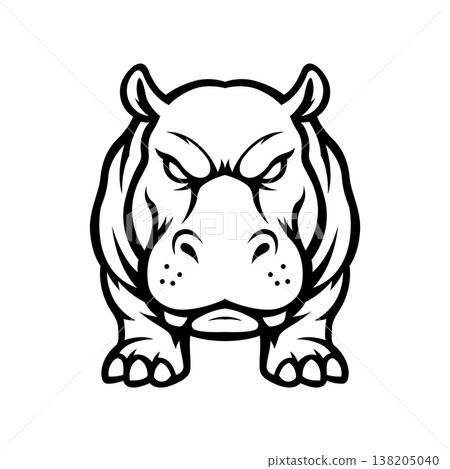 hippo mascot logo illustration vector design template modern style hippo mascot logo illustration vector design template modern style 138205040