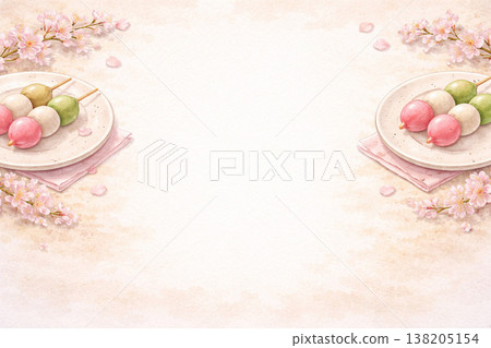 團子系列：以團子（米團）為背景的邊框，左右兩側為團子。 138205154