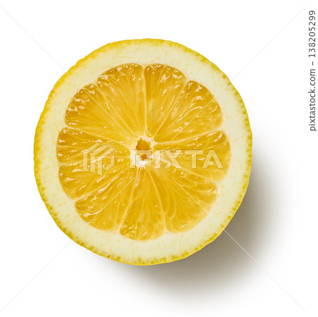 Fresh lemon half isolated on white background, top view 138205299