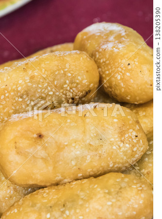 Aromatic crunchy Banh Ran from rice flour. Traditional Vietnamese cuisine 138205390