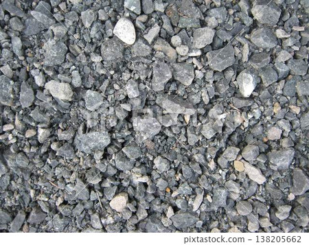 Assorted Crushed Gray Gravel Stones Background Texture 138205662