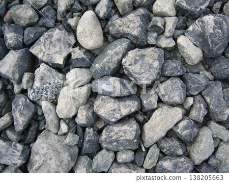 Assorted Crushed Gray Gravel Stones Background Texture 138205663