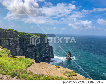 high cliff above the sea, summer sea background, Cliffs of Moher, Ireland 138205937