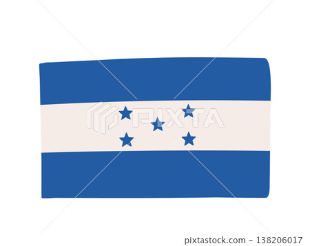 Cute Honduran flag icon - hand-drawn style flag illustration Cute Honduran flag icon - hand-drawn style flag illustration 138206017