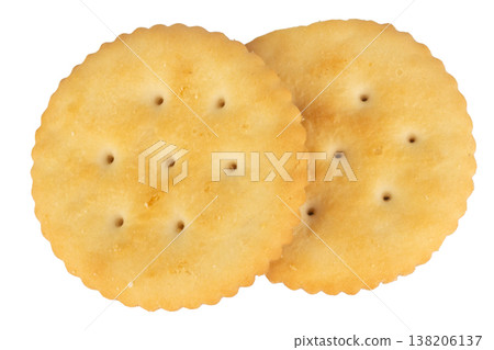 A stack of biscuits on a white background 138206137