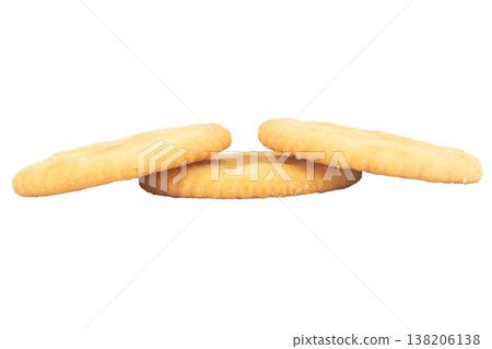 A stack of biscuits on a white background 138206138