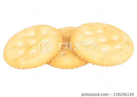 A stack of biscuits on a white background 138206139