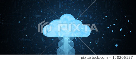 Cloud smart concept technology innovation background and network security 138206157