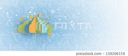 Cloud smart concept technology innovation background and network security 138206158