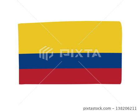 Cute Colombian flag icon - hand-drawn style flag illustration Cute Colombian flag icon - hand-drawn style flag illustration 138206211