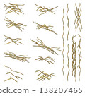 Watercolor hay and straw elements in various shapes and arrangements. Natural rustic textures ideal for farm branding, rabbit care products, packaging, organic design, and countryside or seasonal 138207465