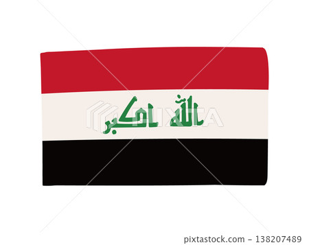 Cute Iraqi flag icon - hand-drawn style flag illustration Cute Iraqi flag icon - hand-drawn style flag illustration 138207489
