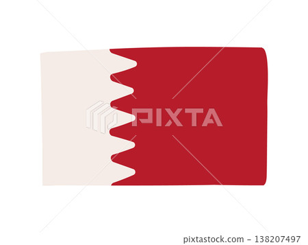 Cute Bahrain flag icon - hand-drawn style flag illustration Cute Bahrain flag icon - hand-drawn style flag illustration 138207497
