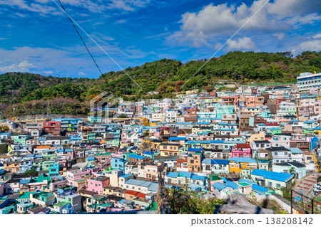 Vibrant sky and Gamcheon Culture Village Vibrant sky and Gamcheon Culture Village 138208142