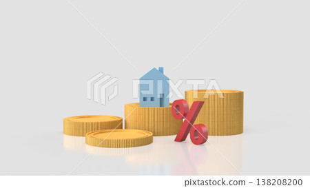 Home Loan Interest Rate and Property Investment Concept 3d render. 138208200
