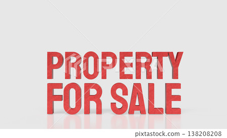 Property For Sale Real Estate Investment and Housing Market Concept 3d render. 138208208