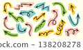 Doodle style directional arrows, perfect for infographics, navigation, diagrams and design elements 138208278