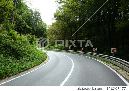 Open Road Through Countryside Landscape Open Road Through Countryside Landscape 138208477