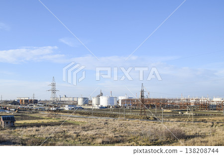 Distillation columns, pipes and other equipment furnaces refinery. 138208744