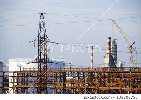 Distillation columns, pipes and other equipment furnaces refinery. Distillation columns, pipes and other equipment furnaces refinery. 138208753