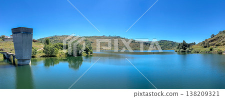Panoramic View of Caldeirao Dam Reservoir at Passadicos do Mondego Portugal 138209321