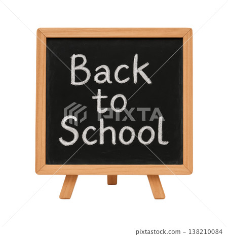 Back to School Chalkboard Isolated on Transparent Background 138210084