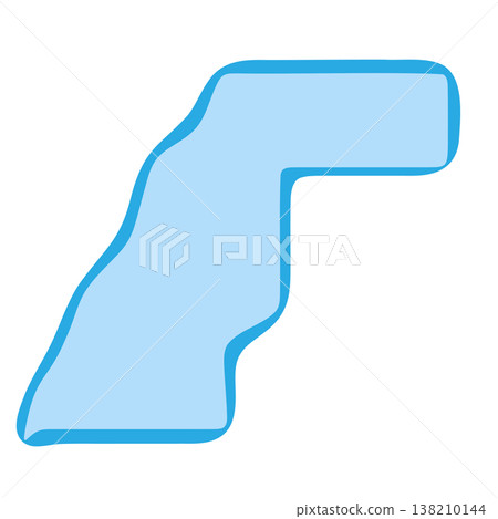 Western Sahara country silhouette. Vector map silhouette. Blue smooth shape like water drop or splash 138210144